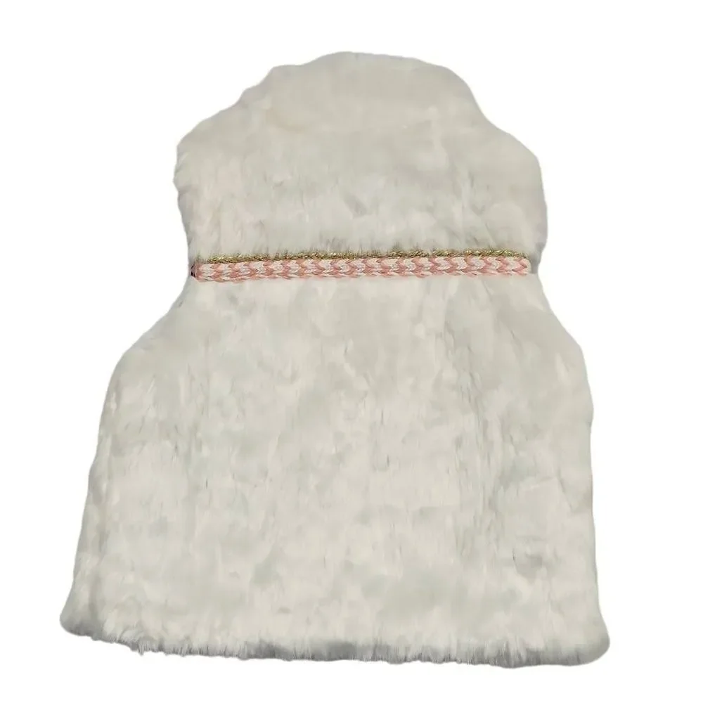 Jessica Simpson Baby Girl Faux White Fur Vest - Size 6/9 Months